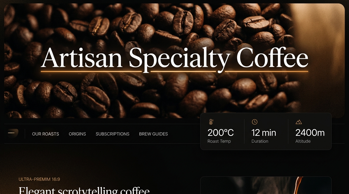 Artisan Specialty Coffee scrollytelling website preview